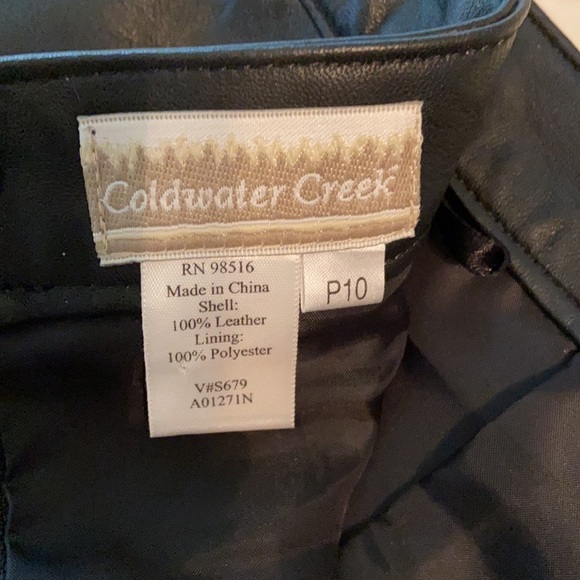 COLDWATER CREEK Black Leather Skirt - Picture 6 of 7
